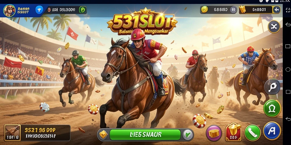 Screenshot gameplay 531SLOT menampilkan aksi balapan yang mendebarkan.