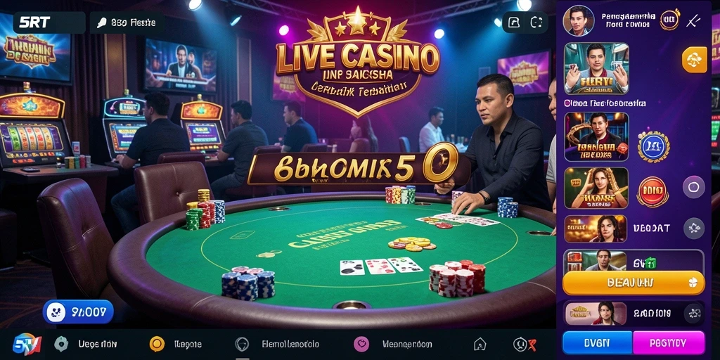 Tampilan gameplay Live Casino yang mengesankan dan interaktif.
