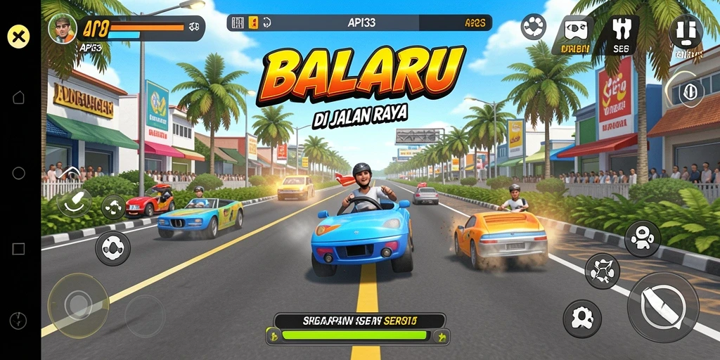 Gameplay seru balapan dalam API33 dengan grafis menakjubkan.