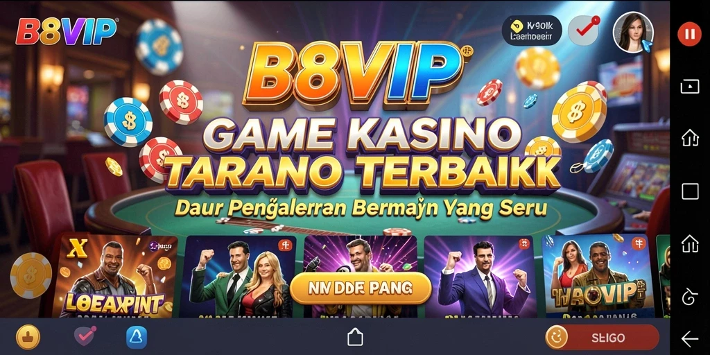 Screenshot utama B8VIP menampilkan gameplay kasino yang seru dan interaktif.