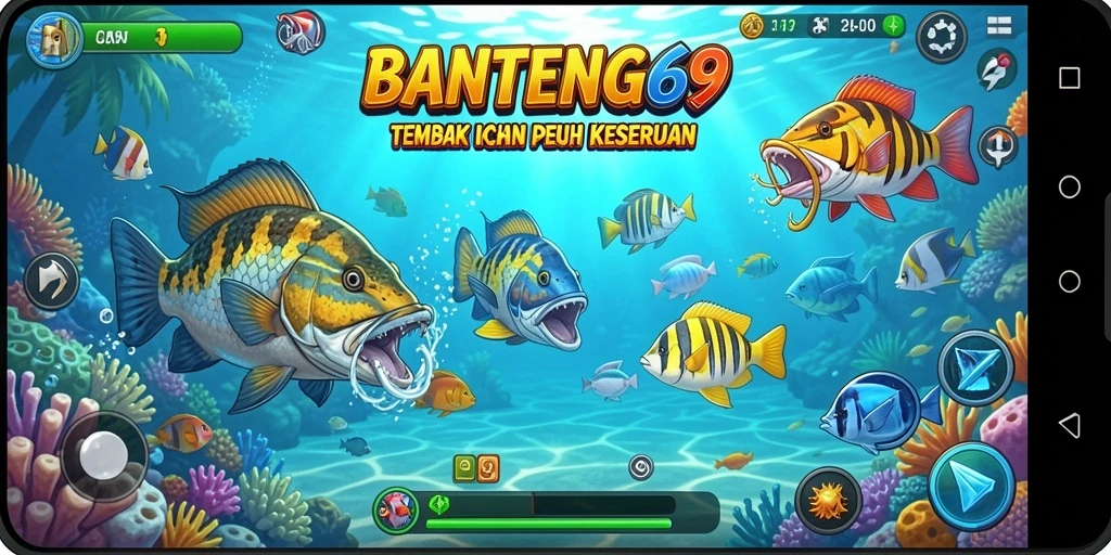 Screenshot BANTENG69 menampilkan keseruan gameplay Tembak Ikan.