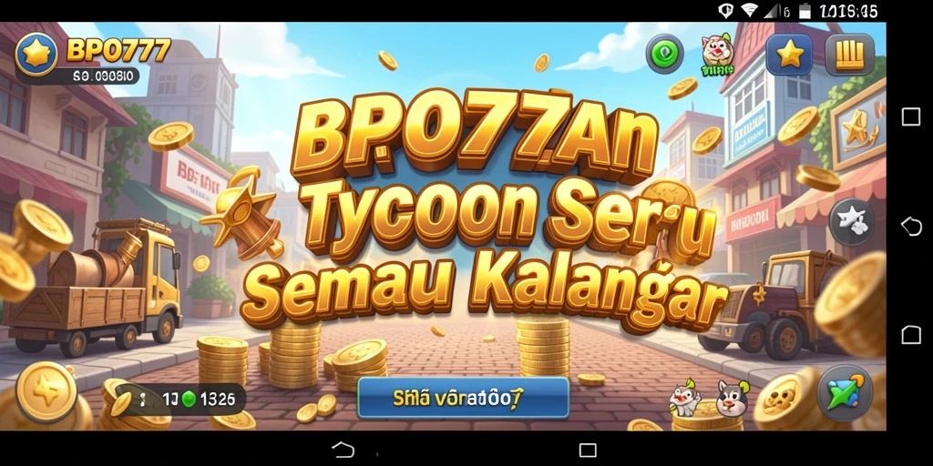 Screenshot gameplay BPO777 menunjukkan manajemen bisnis yang seru.