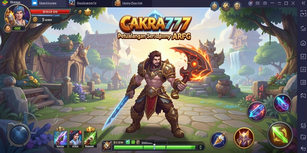 Screenshot menunjukkan aksi seru di dunia ARPG CAKRA777.