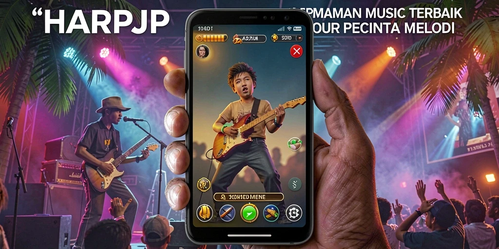 Tangkapan layar permainan HARAPJP dengan gameplay musik yang seru.