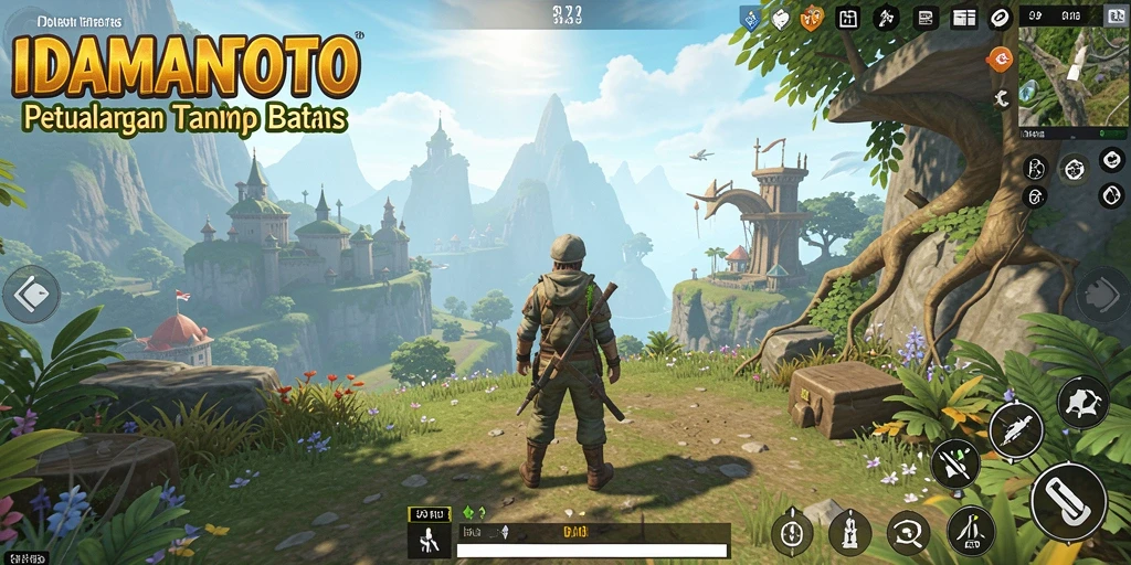 Tangkapan layar gameplay <strong>IDAMANTOTO</strong> yang menampilkan petualangan eksplorasi dunia terbuka.