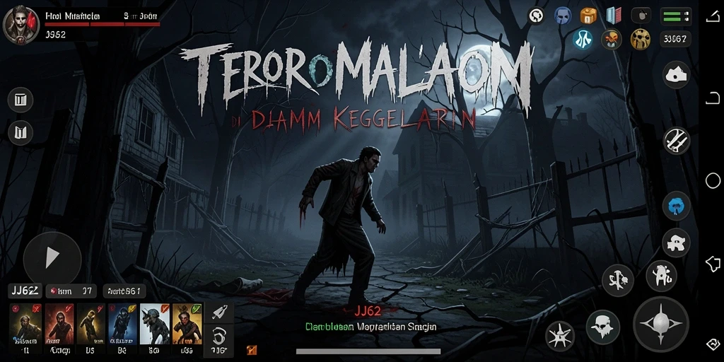 Tangkapan layar gameplay JJ62 menampilkan suasana menyeramkan yang mendebarkan.