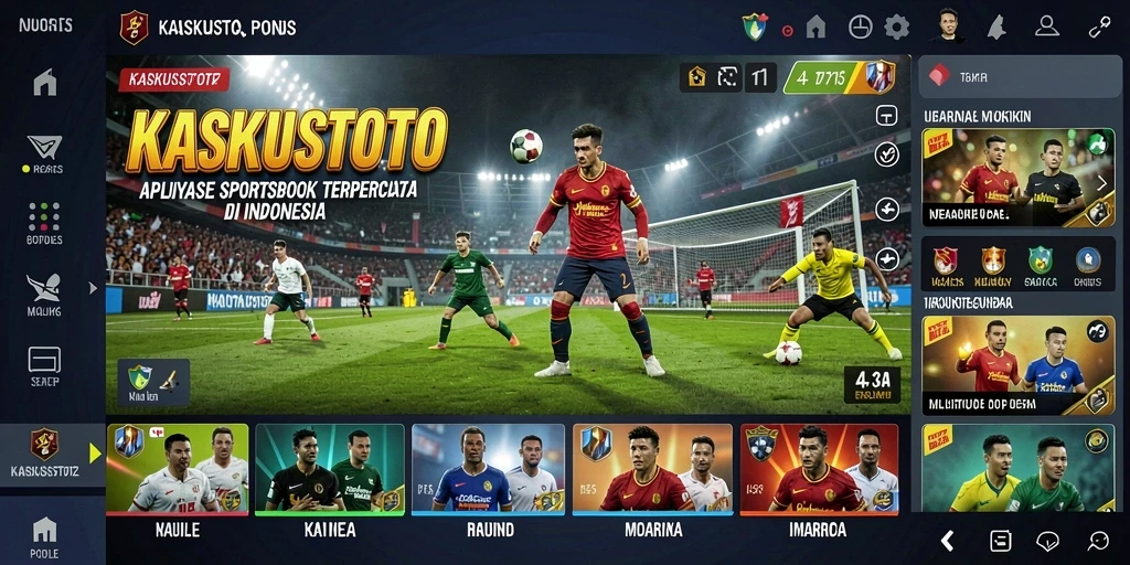 Screenshot tampilan gameplay KASKUSTOTO dalam aplikasi Sportsbook.