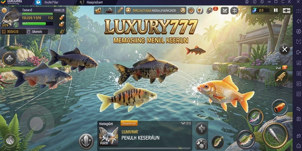 Tampilan gameplay LUXURY777 dengan aksi memancing yang seru.