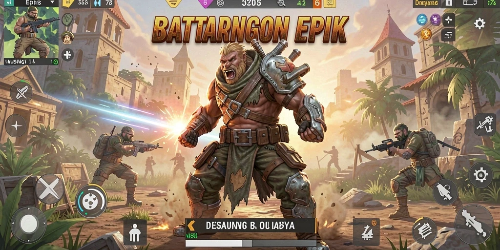 Tampilan gameplay seru di MUSANG178 dengan aksi Battle Royale.