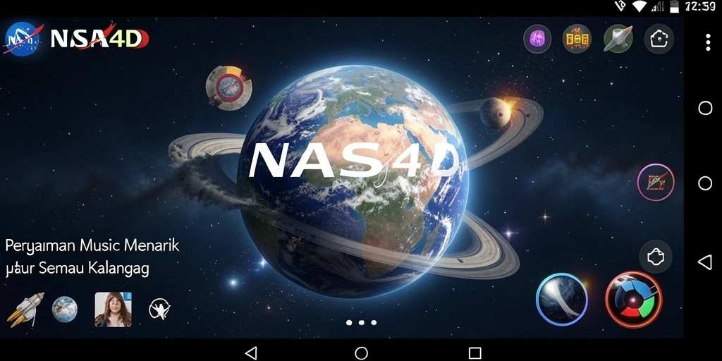 Tampilan gameplay <strong>NASA4D</strong> menampilkan pemain yang sedang berinteraksi dengan musik.
