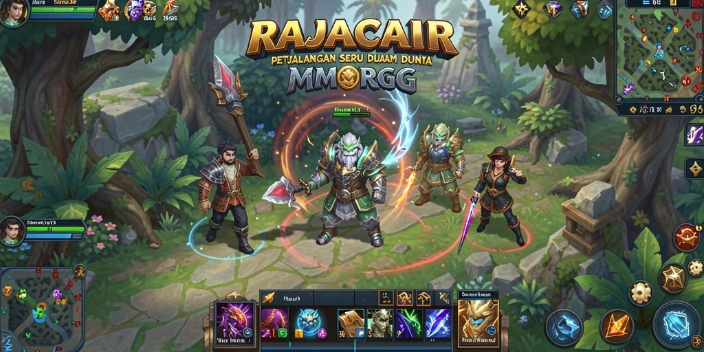 Tangkapan layar utama RAJACAIR yang menunjukkan aksi seru dalam permainan MMORPG.