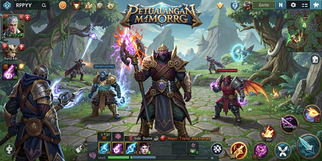 Tampilan gameplay yang mendebarkan dalam dunia MMORPG RPYYY.