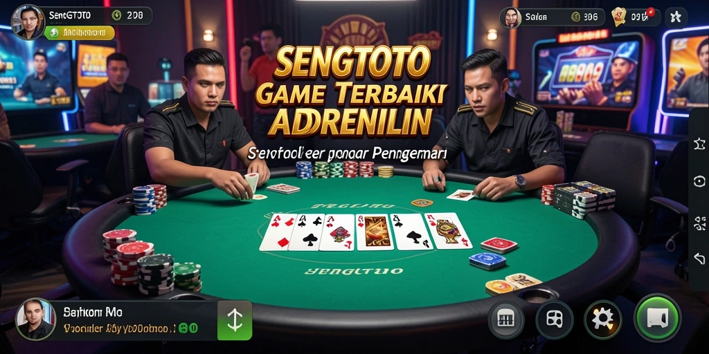 Screenshot gameplay SENGTOTO menampilkan aksi poker yang mendebarkan.