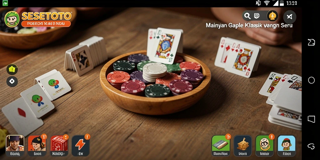 Screenshot gameplay SESETOTO yang menampilkan suasana bermain Gaple