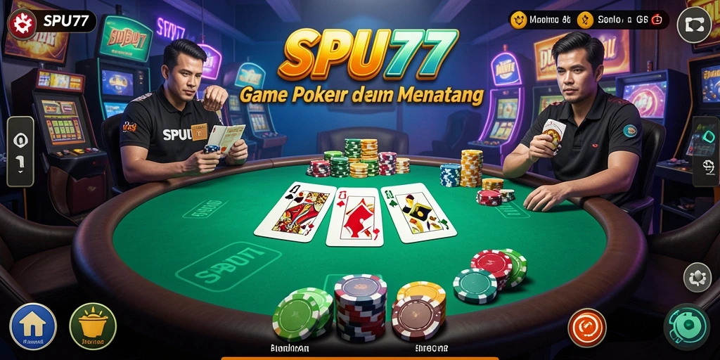 Screenshot gameplay SPBU77 yang menampilkan momen seru di meja Poker.