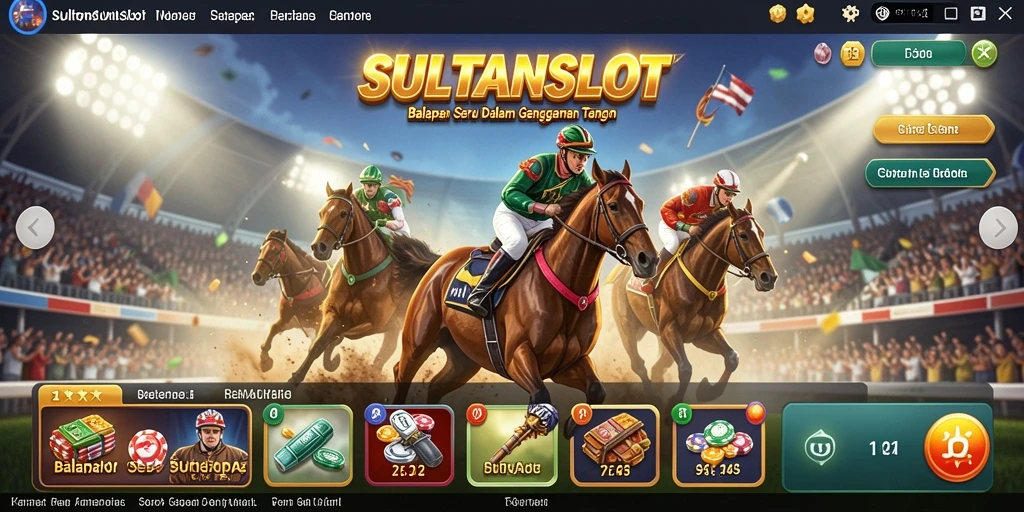 Screenshot gameplay SULTANSLOT yang menampilkan balapan cepat dan mendebarkan.