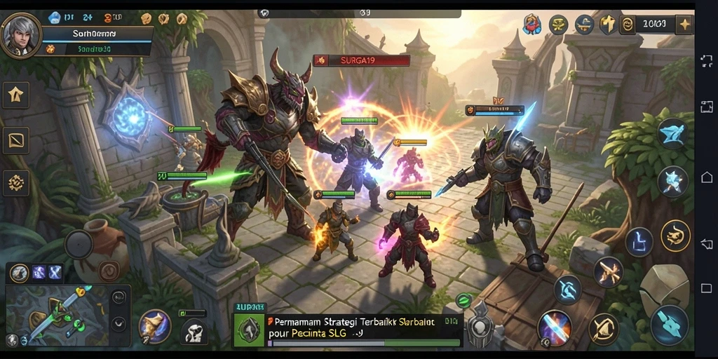 Tampilan gameplay SLG SURGA19 yang menegangkan dan strategis.