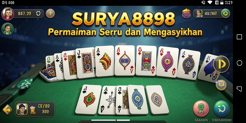 Gameplay seru Domino di SURYA898 dengan teman dan pemain lain.
