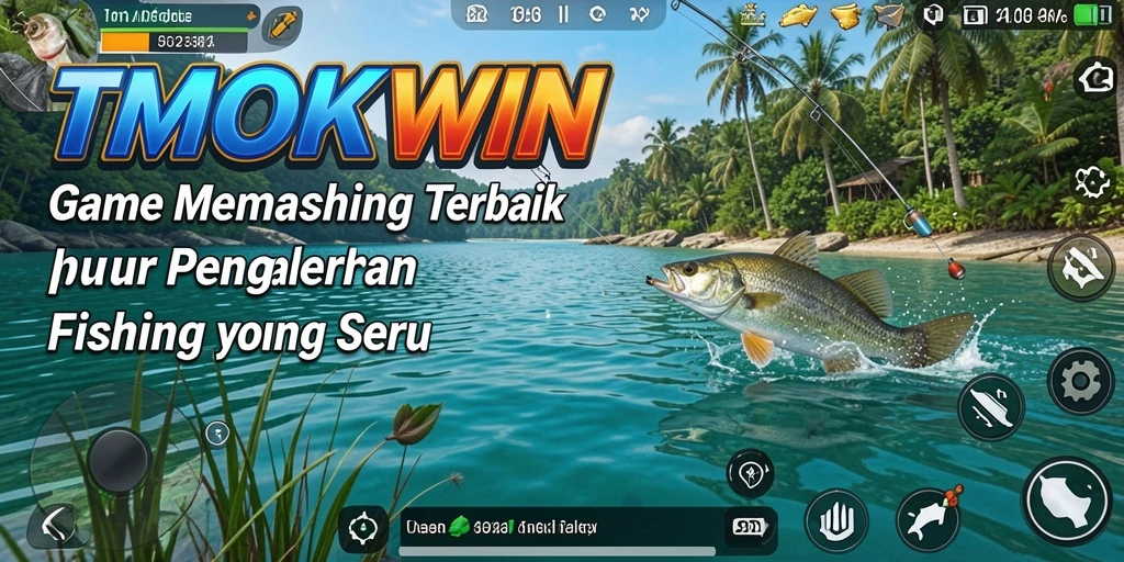 Screenshot gameplay TMOKWIN yang menampilkan aksi seru memancing.