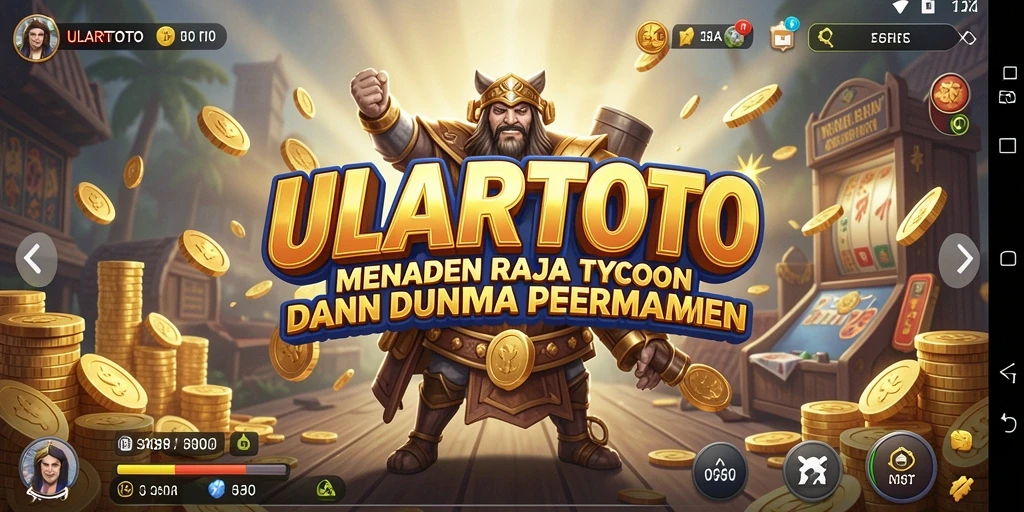 Tampilan gameplay ULARTOTO menampilkan manajemen bisnis yang mendalam dan interaksi pemain.
