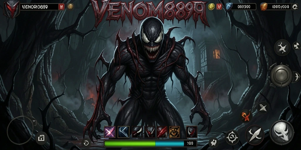 Tampilan menegangkan dari gameplay yang mencekam di VENOM889.