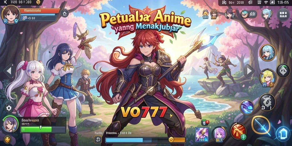 Screenshot VO777 menampilkan karakter Anime dalam aksi bertarung.