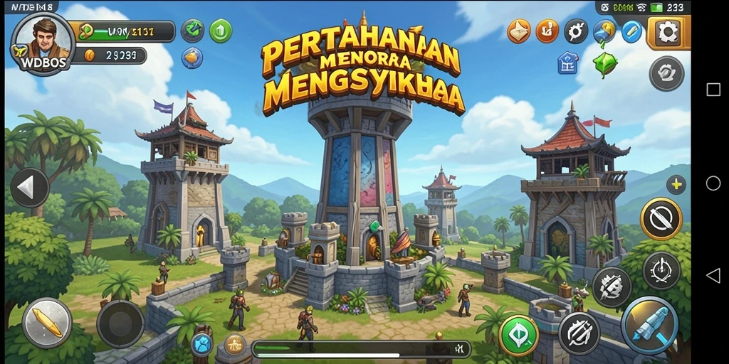 Gameplay WDBOS menampilkan pertempuran menara yang seru dan menantang.